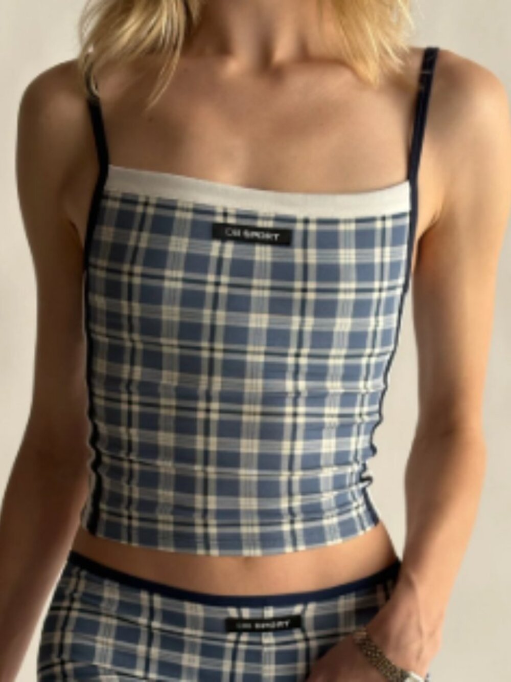 DB Sport Square Neck Tank Greenwich Plaid